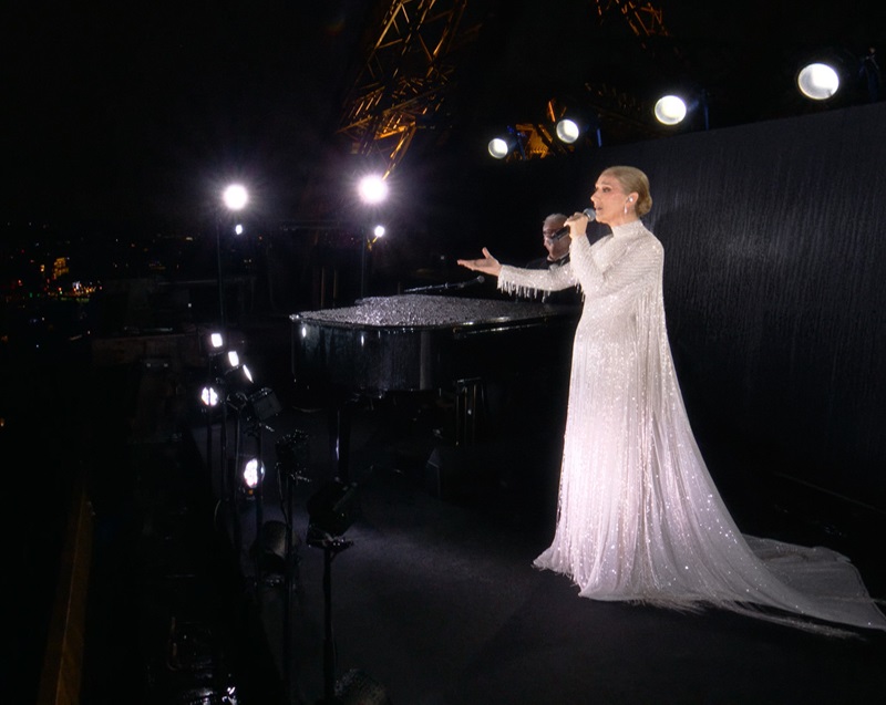 Céline Dion’s Crystal-Coated Dior Opening Ceremony Gown Took Over 1,000 Hours to Make