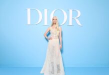 Dior ambassador Anya Taylor Joy appeared at #DiorSS25 show in Paris wearing a #DiorCruise 2025 beaded dress by Maria Grazia Chiuri.