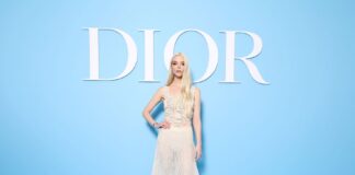 Dior ambassador Anya Taylor Joy appeared at #DiorSS25 show in Paris wearing a #DiorCruise 2025 beaded dress by Maria Grazia Chiuri.