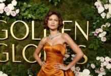 Zendaya wears custom Louis Vuitton to the 82nd Golden Globe Awards