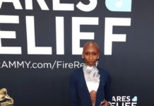 Cynthia Erivo wears custom Louis Vuitton to the 67th Grammy Awards